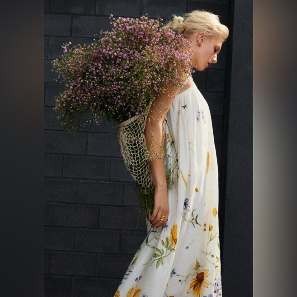 Garden Party Linen Blend Maxi Dress